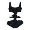 Norma Kamali Double E Mio Black One-piece Swimsuit In Black