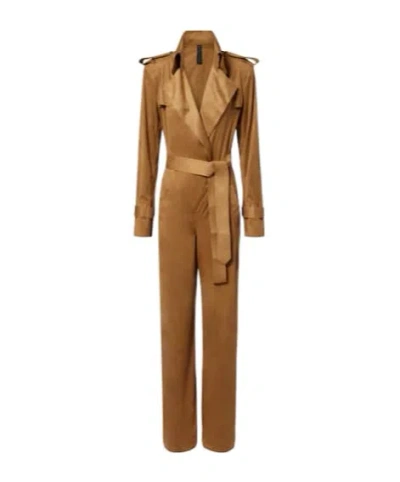 Norma Kamali Double-breasted Jumpsuit In Brown