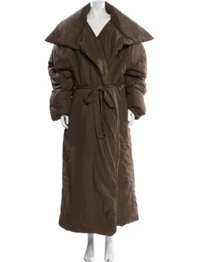 Pre-owned Norma Kamali Down Coat In Brown