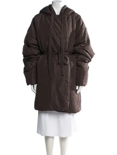 Pre-owned Norma Kamali Down Coat In Brown
