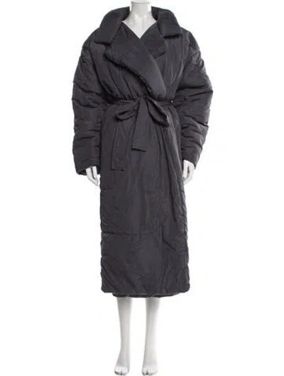 Pre-owned Norma Kamali Down Coat In Grey