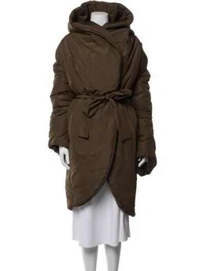 Pre-owned Norma Kamali Down Coat W/ Tags In Brown