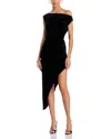 Norma Kamali Drop Shoulder Side Drape Gown In Black