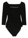 Norma Kamali Draped Bodysuit In Black