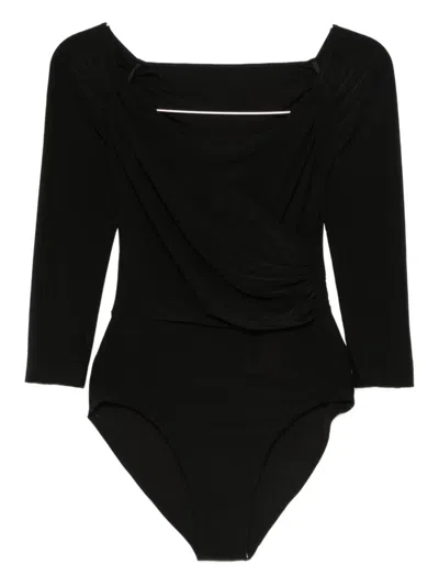 Norma Kamali Draped Bodysuit In Black