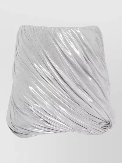 Norma Kamali Draped Mini Skirt Silver Metallic Blend In Gray