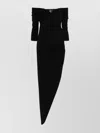Norma Kamali Draped Off-shoulder Long Dress With Side Slit