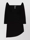 Norma Kamali Draped Off-shoulder Mini Dress