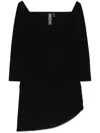 Norma Kamali Draped Off-shoulder Mini Dress In 黑色