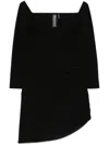 Norma Kamali Draped Off-shoulder Mini Dress In Black