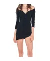 Norma Kamali Draped Off-shoulder Mini Dress In Black