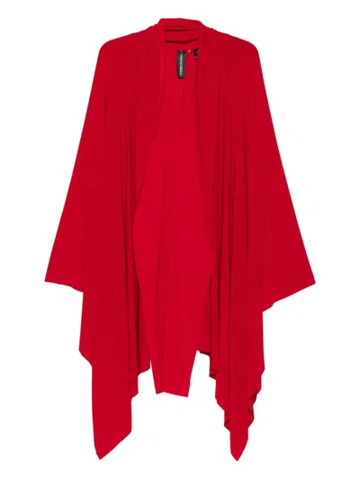 Norma Kamali Draped Open-front Dress In Red