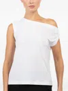Norma Kamali Draped Shoulder Top In White