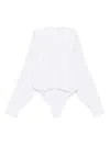 Norma Kamali Draped-sleeve Bodysuit In White