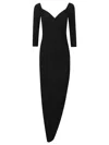 Norma Kamali Black Dress With Draped Details And Bare Shoulders In Tech Fabric Woman In Black