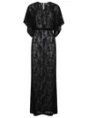 Norma Kamali Obie Cutout Floral-print Georgette Gown In Black