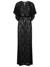 Norma Kamali Obie Cutout Floral-print Georgette Gown In Black