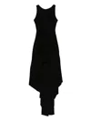 Norma Kamali Asymmetric Hem Sleeveless Evening Gown In Black