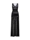 Norma Kamali Tara Pickleball Gown In Black/snow White