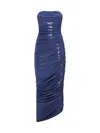 Norma Kamali Diana Strapless Gown In Military Blue