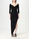 Norma Kamali Sweetheart Side Drape Stretch Velvet Gown In Black