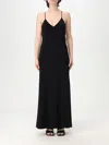 Norma Kamali Maxi Dress With Spaghetti Straps And V-neck In Black