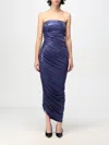 Norma Kamali Diana Strapless Gown In Blau