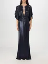 Norma Kamali Metallic Obie Maxi Dress In Blau