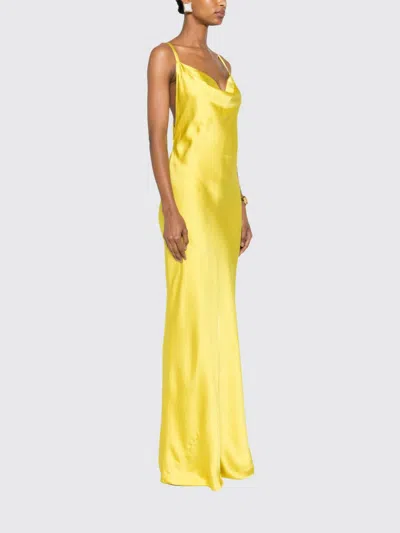 Norma Kamali Cross-back Bias-cut Gown In Yellow