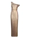 Norma Kamali Long Drop Sequin Gold Dress