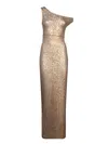 Norma Kamali Long Drop Sequin Gold Dress