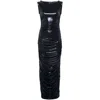 Norma Kamali Sleeveless Side Shirred Gown