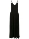 Norma Kamali Maxi Dress With Spaghetti Straps And V-neck In Black