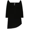 Norma Kamali Draped Off-shoulder Mini Dress In Black