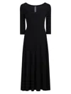 Norma Kamali Elegant Flared Midi Dress In Black