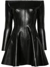 Norma Kamali X Revolve Off Shoulder Grace Mini Dress In Black