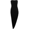 Norma Kamali Strapless Ruched Stretch-jersey Midi Dress In Black