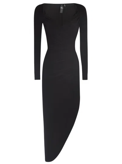 Norma Kamali Women Black Asymmetric-hem Dress