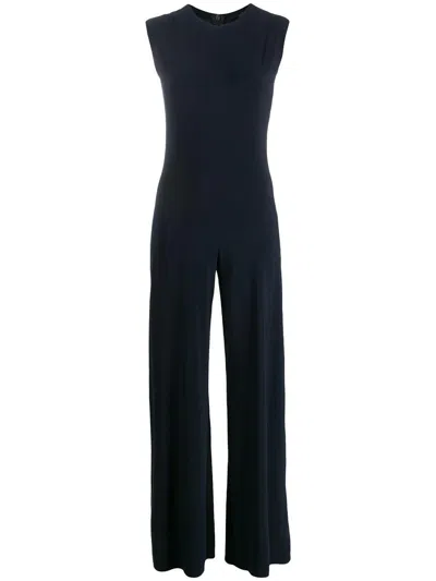 Norma Kamali Draped Jumpsuit In Blue