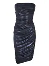 Norma Kamali Diana Strapless Dress In Blue