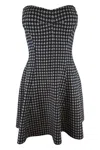 Norma Kamali Strapless Grace Houndstooth Minidress