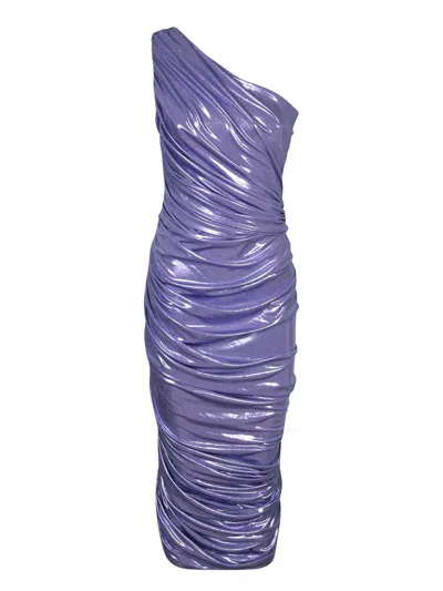 Norma Kamali Womens Lilac Diana Ruched Stretch-woven Maxi Dress In Purple