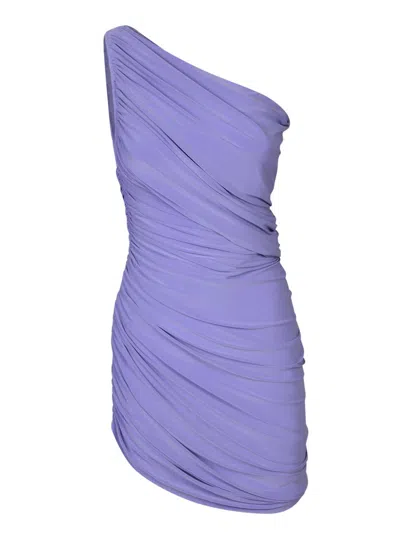Norma Kamali Womens Lilac Diana Ruched Stretch-woven Mini Dress