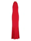 Norma Kamali X Revolve Halter Turtle Fishtail Gown In Red