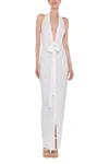 Norma Kamali Tie Front Halter Neck Dress In White