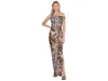 Norma Kamali Drop Shoulder Fitted Gown With Side Slit Urban Animal In Multi