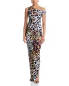 Norma Kamali Drop Shoulder Fitted Gown With Side Slit Urban Animal In Brown