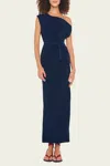 Norma Kamali Drop Shoulder Gown In True Navy