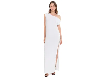 Norma Kamali Drop Shoulder Long Dress W/ Side Slit Women's Dress Snow White: Lg (women's 8)