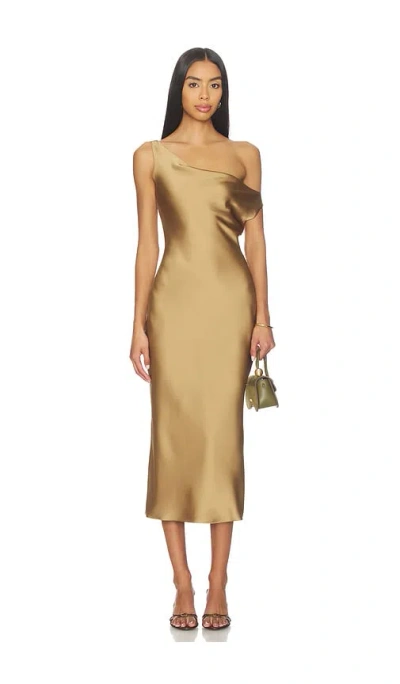 Norma Kamali Drop Shoulder Maria Dress In Brown